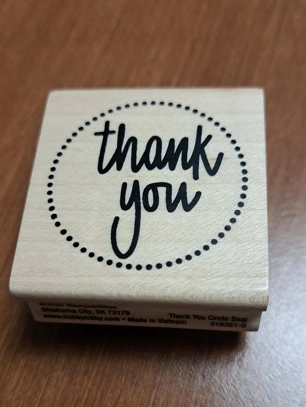 Wooden Thank You Circle Stamp Bundle Only